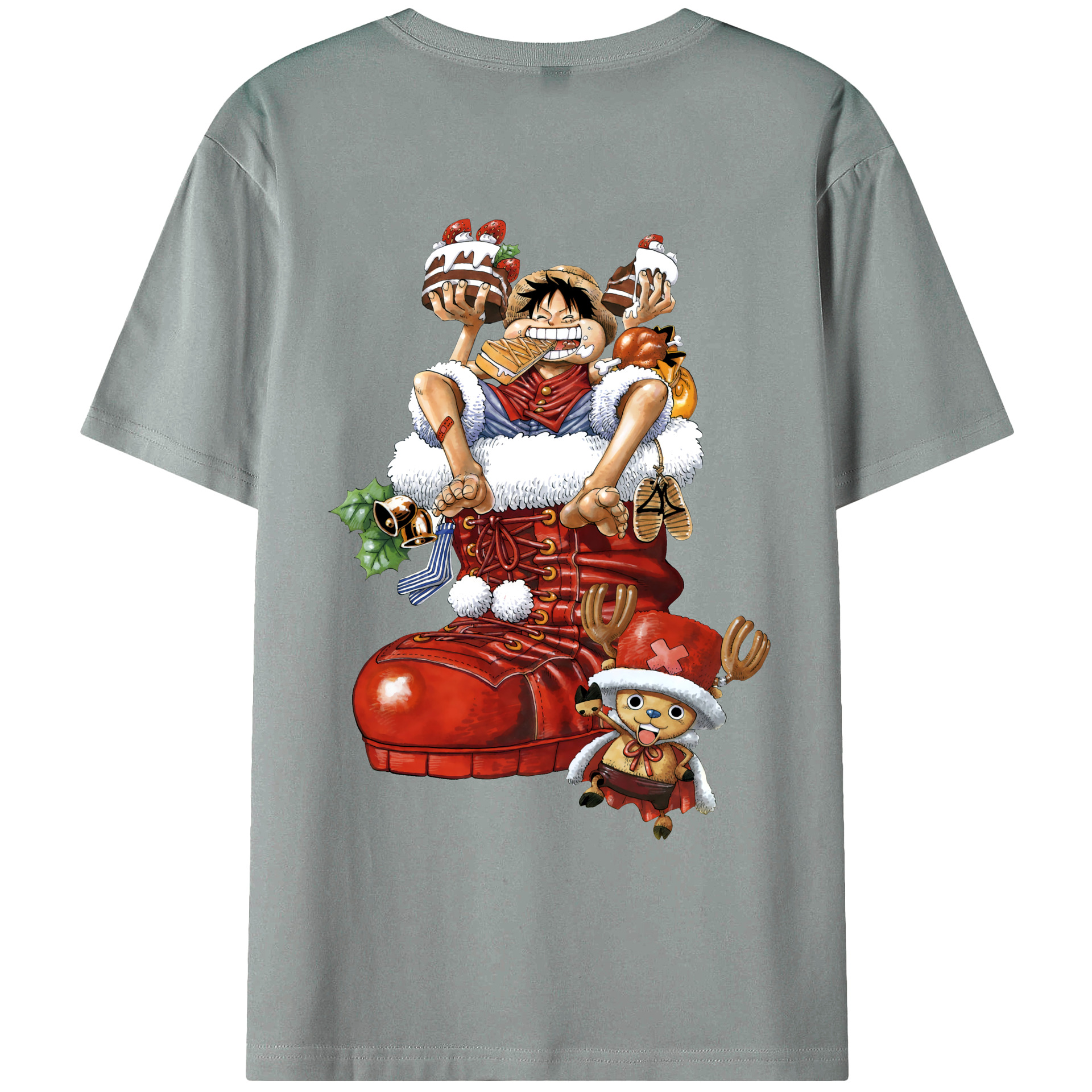 ワンピース モンキー・D・ルフィ ONE PIECE Monkey D. Luffy 綿100％ メンズ半袖Tシャツ（バックプリント） 通気性